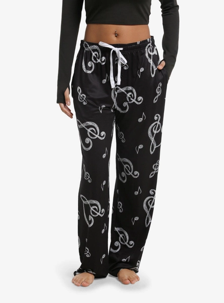 Heart Music Symbols Pajama Pants