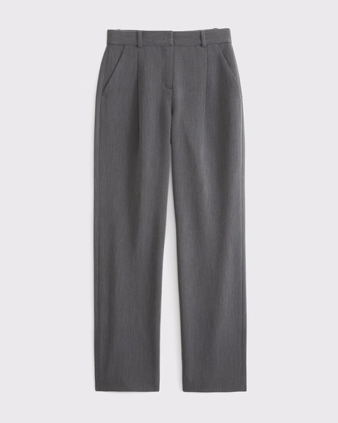 Curve Love A&F Quinn Tailored Straight Pant