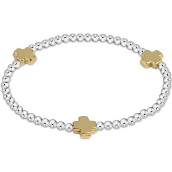 Sterling Cross Bead Bracelet