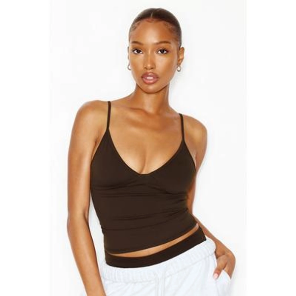 Active Plunge Cami Top - Garage - Brown - Women Clothing