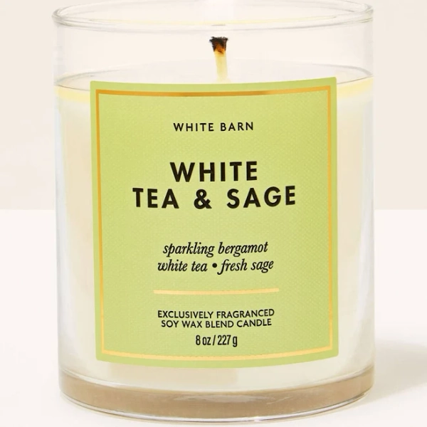 Bath & Body Works White Tea & Sage Single Wick Candle