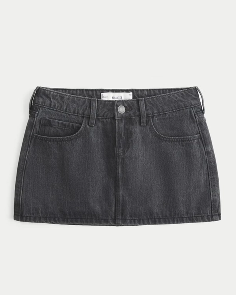 Low-Rise Denim Mini Skort