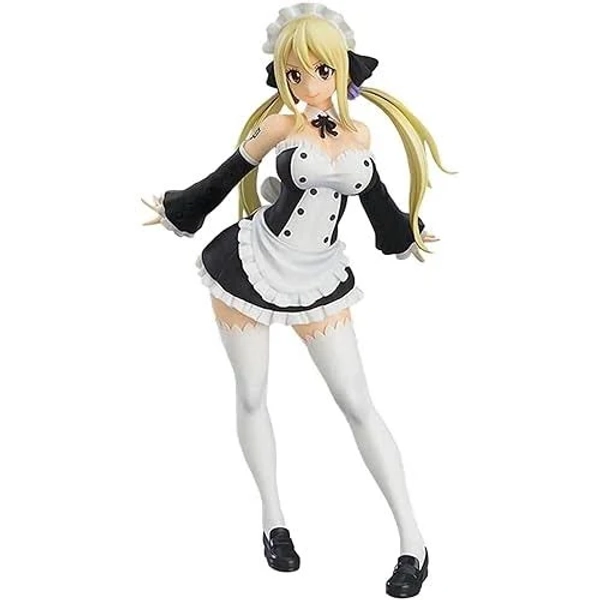 Eamily for Anime Figures FAIRY TAIL Lucy Action Figure Maid's Outfit Model 16.5CM Stand Statue PVC Figurine Collection Ornament