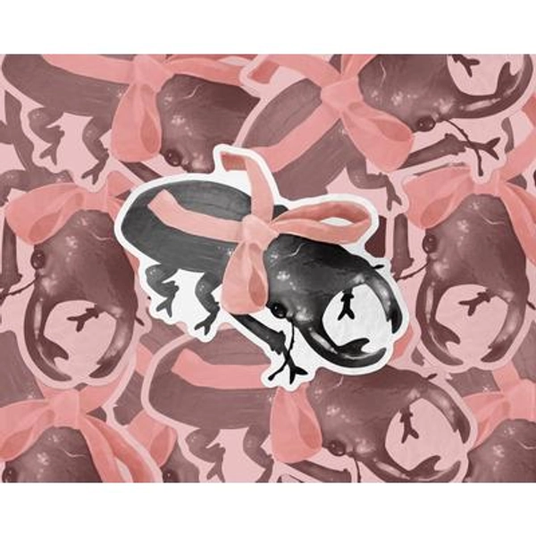 Bow Baby Beetle Sticker - Valentines 2025 3" Matte Die-Cut Vinyl Sticker