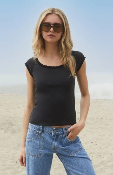 Black Larissa Lace Top