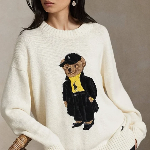 Polo Ralph Lauren Women's Polo Bear Cotton Crewneck Sweater