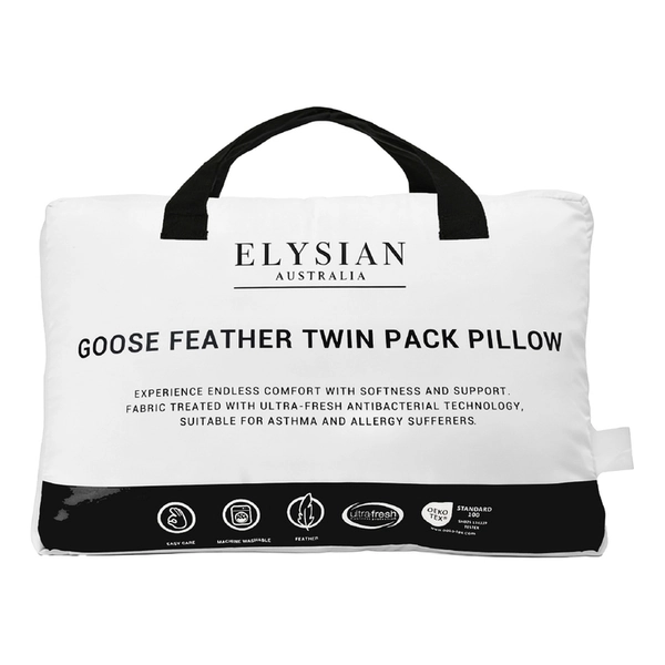 Elysian Goose Feather Pillow 2 Pack Standard | Harris Scarfe
