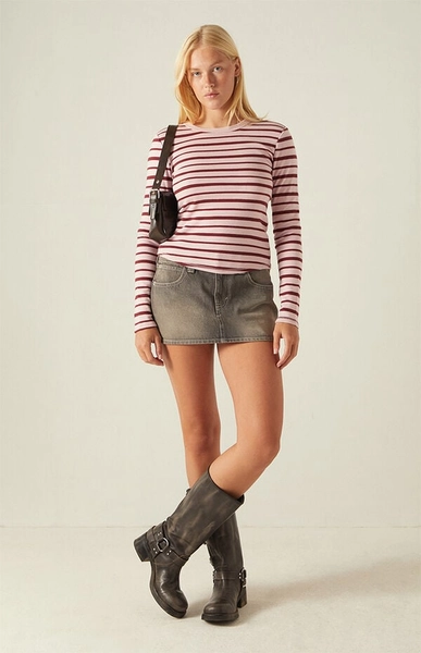 Jamie Striped Long Sleeve Crew Neck Top
