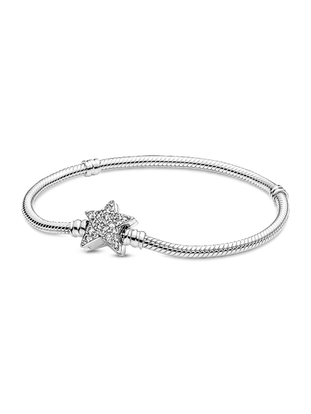 Pandora Moments Asymmetric Star Clasp Snake Chain Bracelet