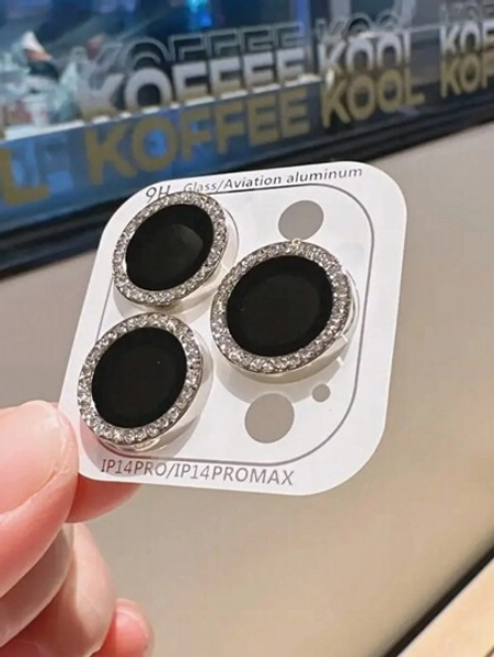 1 Set Of Shiny Diamond Lens Protective Case Compatible With IPhone 17 16 15 14 13 12 11 Pro Max