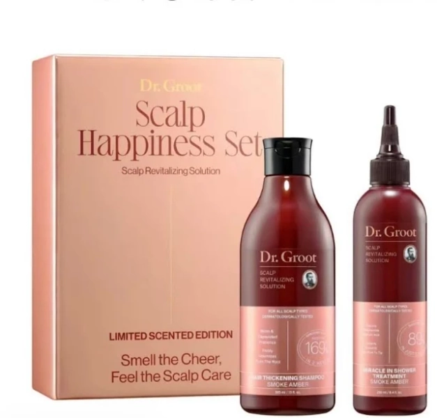 Dr Groot Scalp Revitalizing Solution Scalp Happiness Set Holiday Edition Amber - New Beauty