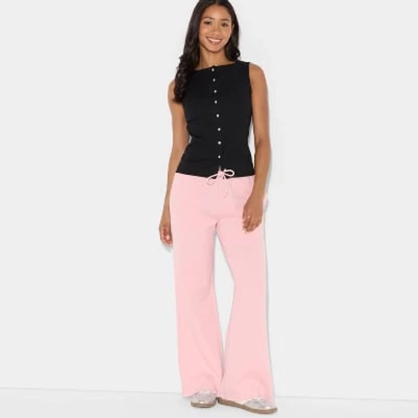 Women's Mid-Rise Wide Leg Sweatpants - Wild Fable™ Blush XXS