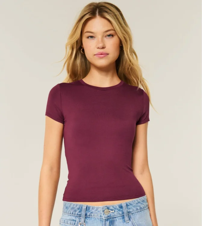 Soft Stretch Seamless Fabric Crew Baby Tee