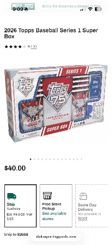 2026 Topps Baseball Series 1 Super Box