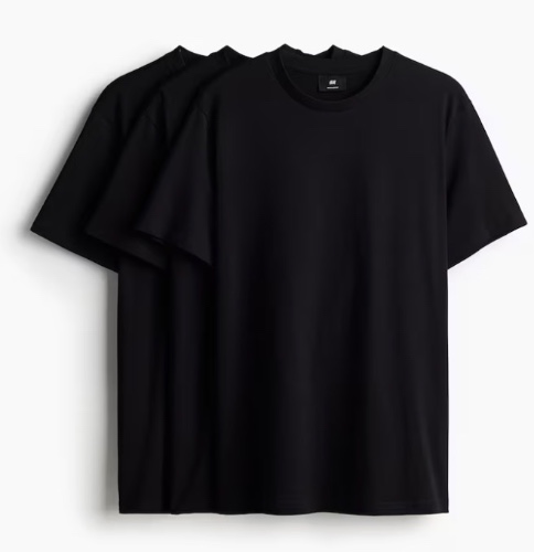 Black Shirt 3-Pack Men's Small