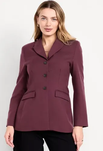 Fitted Button-Front Blazer