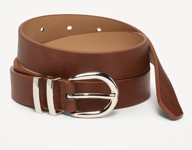 Double Loop Skinny Belt for Women 
