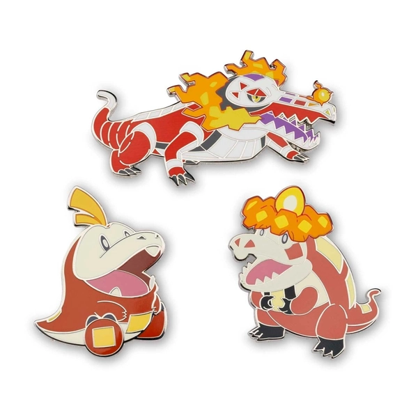 Fuecoco, Crocalor & Skeledirge Pokémon Pins (3-Pack)