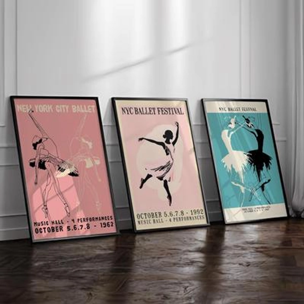 Ballet Retro Poster, Art Prints, Home Decor,Wall Art,Canvas Poster Unframed