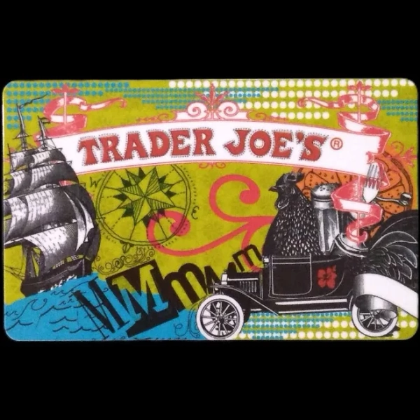 Trader Joe's Classic Sailing Ship & Car Collectible Gift Card No Value