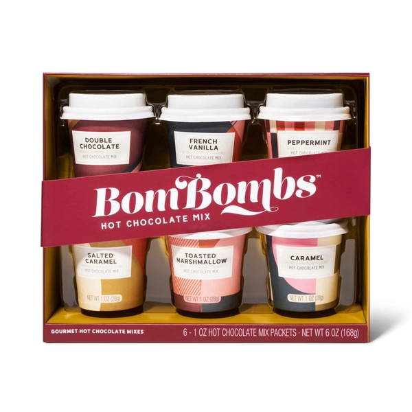 Thoughtfully Hot Chocolate Mix Gift Set in Mini Cup, Flavors Include Double Chocolate, French Vanilla, Peppermint, Salted Caramel and More, Set of 6 - Walmart.com