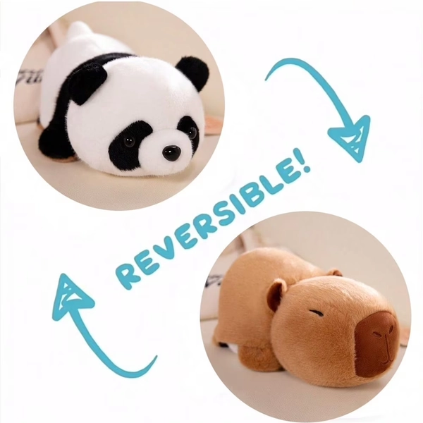 Reversible Capybara & Panda Plush Toy – 2-in-1 Cute Stuffed Animal, Interactive Flip Design for Kids - Walmart.com
