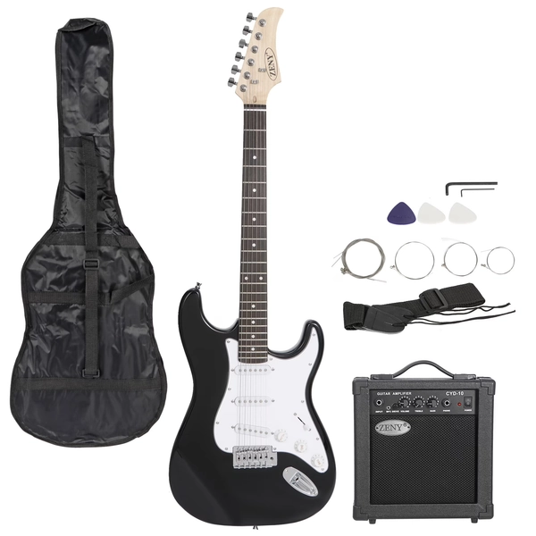 Zeny Beginners 39" Full Size Electric Guitar with Amp, Case and Accessoriese, Black - Walmart.com