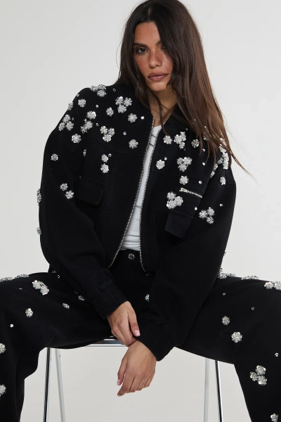 Limited Embellished Flower Applique Jacket