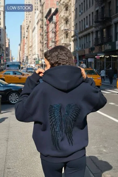 Subdued Wings Sequin Hoodie