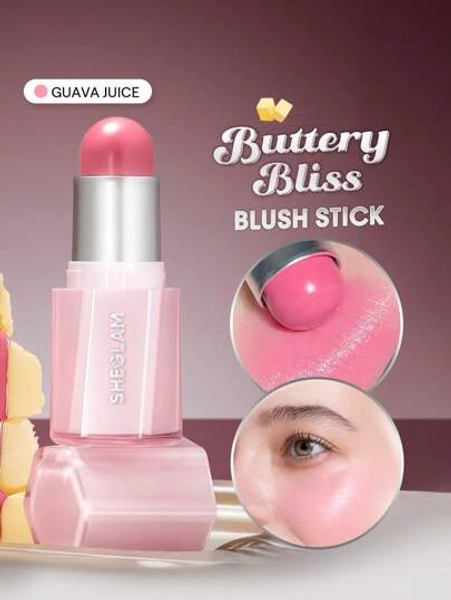 SHEGLAM Buttery Bliss Blush Stick-Guava Juice Rare Brand Beauty Makeup Face Paint Cosmetic For Women Girls Perfect For Fall Winter Ideal For Y2K Fancy Fashion Suitable For Birthday Christmas Present Party Ready Best Color