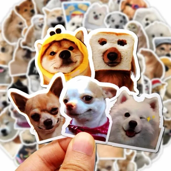 10/50/100pcs Funny Dog Stickers Cartoon Cute Decals Toy Stationery Guitar Phone Bicycle Laptop