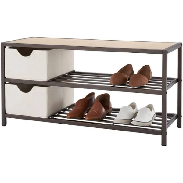 TRINITY 3-Tier Shoe Bench with Baskets