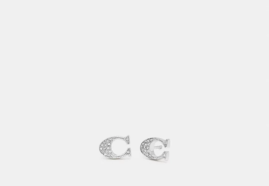 Silver Signature Stud Earrings