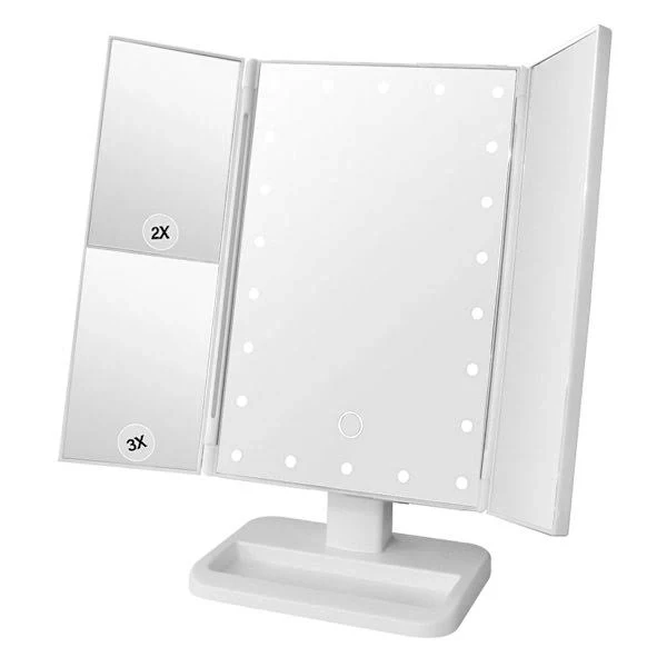 At Home LED Trifold Mirror