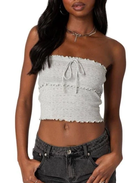 Edikted Women's Savannah Pointelle Tube Top