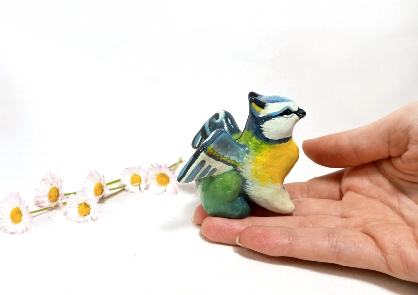 Hand Sculpted Chickadee Griffin Figurine - TO ORDER - Small Clay Gryphon Statue