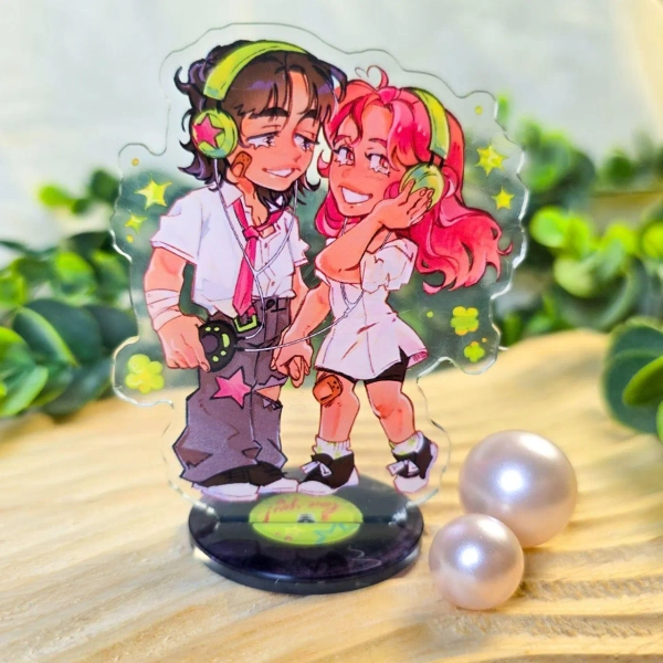 PREORDER Aya & Mitsuki Acrylic Mini Standee 8cm | Anime merch| The Guy She Was Interested In Wasn’t a Guy at All | TGSWIIWAGAA | Green Yuri