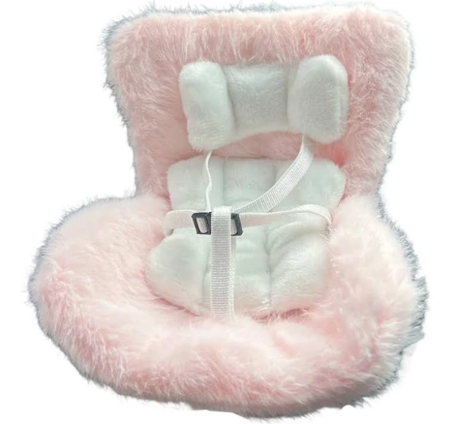 Car Seat for Dolls - Doll Carseat for 10-17cm Figures, Car Accessories with Seat Belt, Cute Car Decoration for Dashboard Display, Mini Doll Chair for
