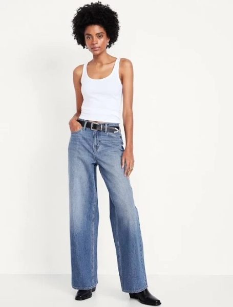 Old Navy Women's Mid-Rise Baggy Wide-Leg Jeans