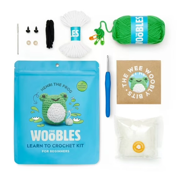 The Woobles Beginner Crochet Amigurumi Kits - Frog