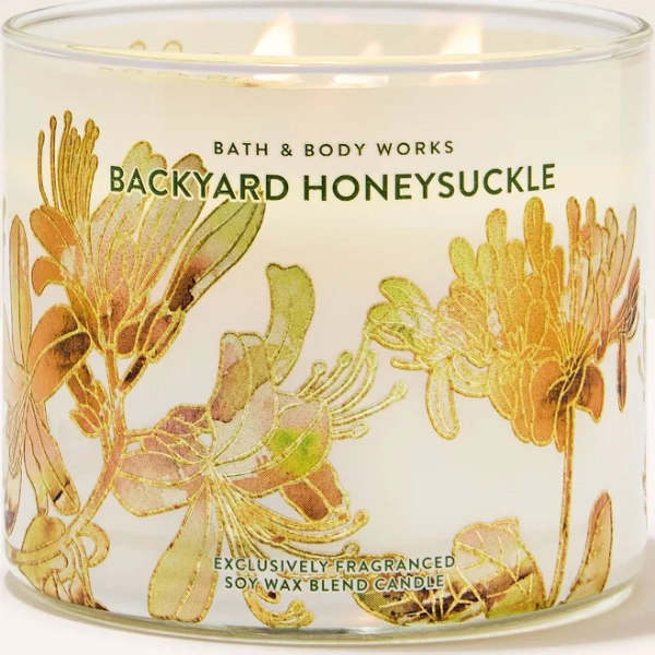 Bath & Body Works Backyard Honeysuckle 3-Wick Candle