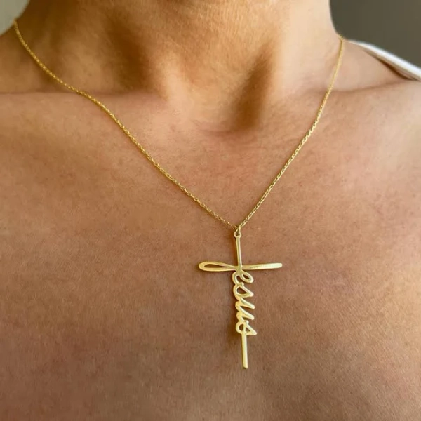 14K Gold Cross Necklace