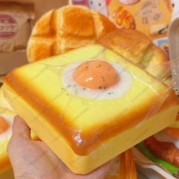 Fried Egg Toast Squishy , Slow Rising Squeeze Bread , Stress Relief Hand Relax Fidget Adults
