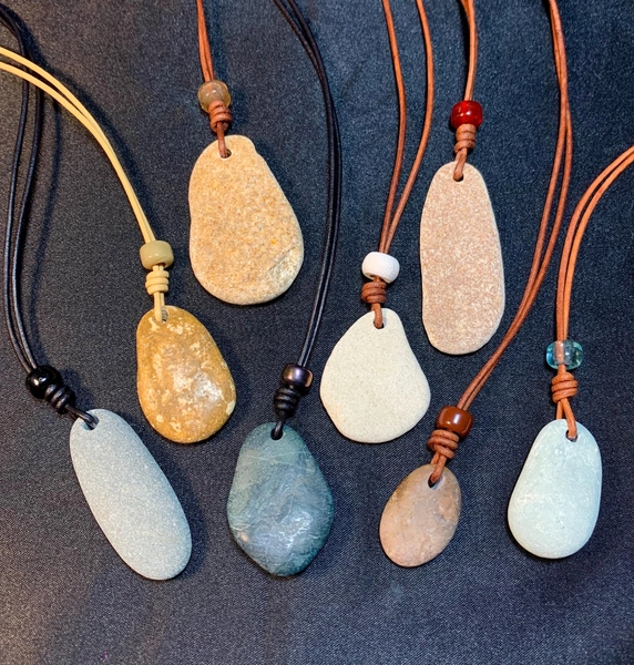 Natural sea stone necklace