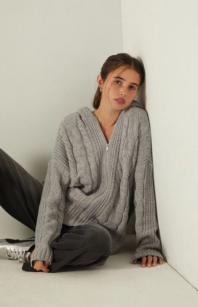 Dylan Zip Up Hooded Cardigan
