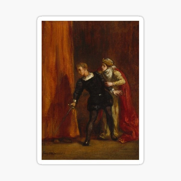Hamlet and His Mother | Eugene Delacroix | 1849 Shakespeare Art Sticker