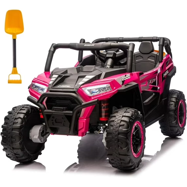 ThunderBolt 24V 2 Seater Ride on Car UTV for Kids, Electric Powered UTV with Remote Control, 4WD&4 Wheel Suspensions,Extra-Wide 20.47in Seat Ride on Toys for Boys Girls, LED Lights,Bluetooth