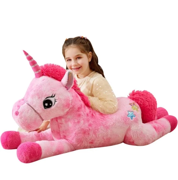 Ikasa Giant Unicorn Stuffed Animal Plush Toys, Licorne Soft Toy Large Cute Huge Big Size Jumbo Kawaii Fluffy Plushy Fat Oversized Plushie,Gifts For