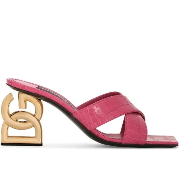 DOLCE & GABBANA Pink Leather MULES