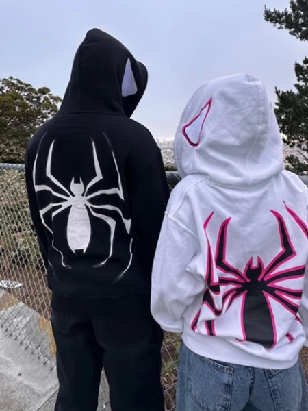 Full Zip Up Spider Hoodie Women Men Streetwear Harajuku Graphic Oversized Jacket Hood Shirt Punk Gothic Y2K Clothes Sweatshirt - AliExpress 200000343
